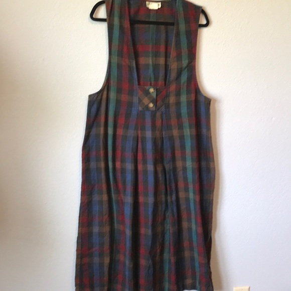 Vintage Dresses & Skirts - Vintage plaid jumper style dress